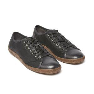 John Varvatos Star USA Men's Star H Low Top Sneaker Distressed Suede Black